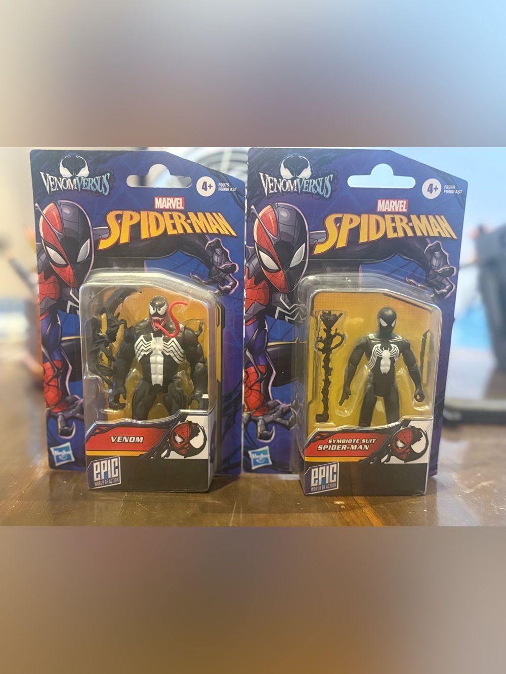 Marvel Symbiote Suit Spider-Man & Venom Epic Hero Series 4” Figures Hasbro!! New
